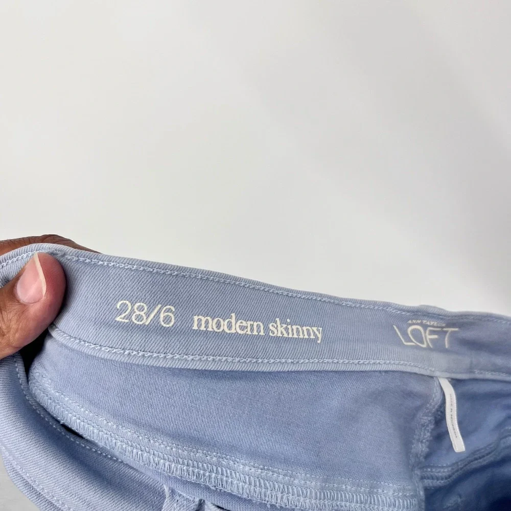 LOFT Modern Skinny Jeans Womens 28/6 Light Blue Stretch Mid Rise Denim Pants